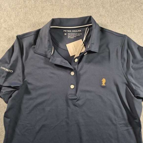 Peter Millar Other - Peter Millar Womens Sun Protection UPF 50+ Golf Polo Shirt Navy Blue Size Medium